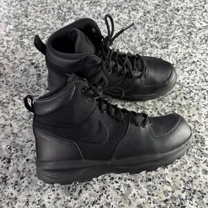 Nike Black Manoa Leather Hiking Boots Youth 7Y (Women's 8.5) BQ5372